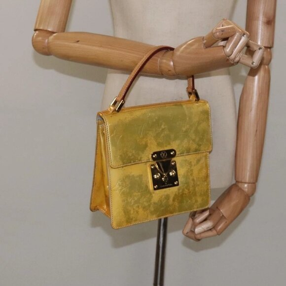 LOUIS VUITTON Monogram Vernis Spring Street Hand Bag Gris M91029 LV Auth 114335